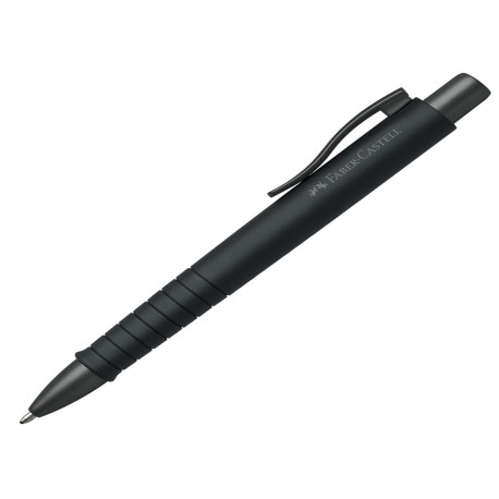 Penna a sfera a scatto Poly Ball - Punta 0,7 mm - fusto all black - Faber-Castell