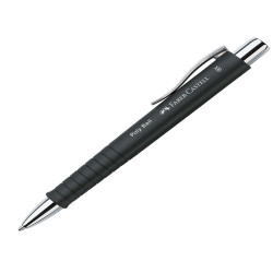 Penna a sfera a scatto Poly Ball - Punta 0,7 mm - fusto nero - Faber-Castell