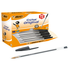 Penna a sfera Cristal  - punta media 1,0mm - nero - Bic - conf.  90+10 pezzi