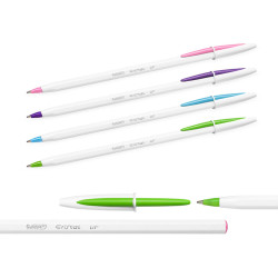 Penna a sfera Cristal Up con cappuccio - punta media 1,2mm - fun  - Bic - conf. 20 pezzi
