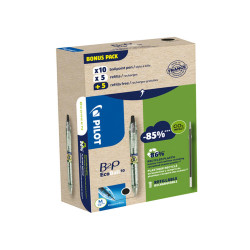 Penna a sfera scatto B2P Ecoball BeGreen - punta 1.0 mm - 10 refill B2P inclusi - nero - Pilot - conf. 10 pezzi