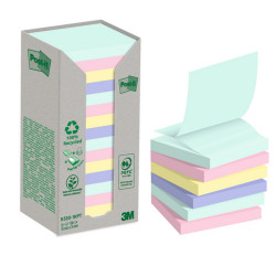 Blocco Post-it Z-Notes Green - R330-1RPT - 76 x 76 mm - colori pastello - 100 fogli - Post-it - conf. 16 pezzi