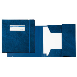 Cartella 3 lembi con elastico F - 25 x 35 cm - dorso 3 cm - Colpan - blu - Sei Rota