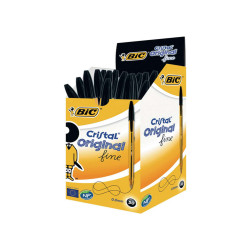 Penna sfera Cristal - punta fine 0,8 mm - nero - Bic - conf. 50 pezzi