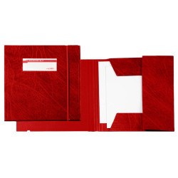 Cartella 3 lembi con elastico F - 25 x 35 cm - dorso 3 cm - Colpan - rosso - Sei Rota