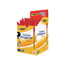Penna sfera Cristal - punta fine 0,8 mm - rosso - Bic - conf. 50 pezzi