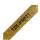 Nastro laminato da 12 mm premium oro glitter con scritta nera (8m)