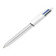 Penna sfera scatto multifunzione 4 Colors Shine - punta 1,0 mm - fusto silver - Bic - conf. 12 pezzi