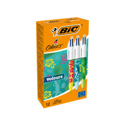 Penna sfera scatto multifunzione 4 Colours Velours - punta 1,0 mm - 4 colori - Bic - scatola 12 pezzi