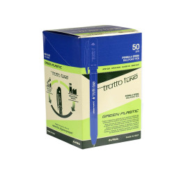 Penna sfera Tratto Uno Green - punta media 1 mm - blu - Tratto - conf. 50 pezzi