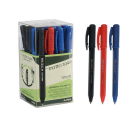 Penna sfera Tratto Uno Green - punta media 1 mm - colori assortiti - Tratto - conf. 24 pezzi