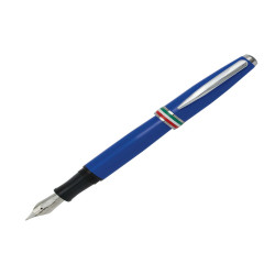 Penna stilografica Aldo Domani - punta M - fusto azzurro italia - Monteverde