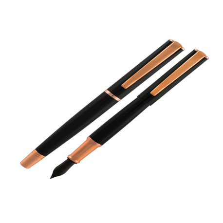 Penna Stilografica Impressa - punta M - nero/rosegold - Monteverde
