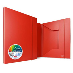 cartella 3 lembi in ppl opaco rosso - elastico tondo in tinta - dorso 0-3 cm