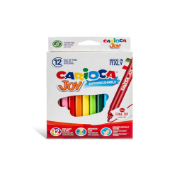 Pennarelli Joy - punta 2,6mm - colori assortiti - lavabili - Carioca - scatola 12 pezzi