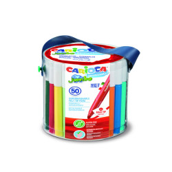 Pennarelli Jumbo - punta 6,0mm - colori assortiti - lavabili - Carioca - barattolo 50 pezzi