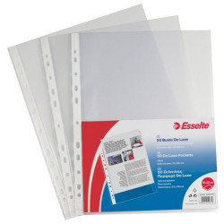 Buste forate CopySafe - DeLuxe - liscio - 22 x 30 cm - trasparente - Esselte - conf. 50 pezzi