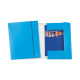 Cartella con elastico WOW - cartoncino plastificato - 3 lembi - 25x35 cm - azzurro metal - Leitz