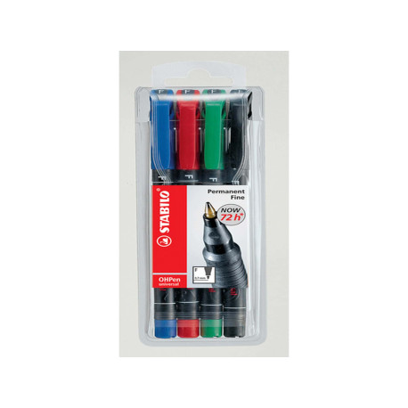 Pennarelli OHPen 842 universal permanente - punta fine 0,7mm - astuccio 4 colori - Stabilo