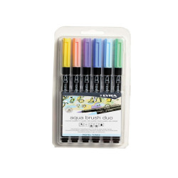 Pennarello Aqua Brush Duo - colori pastel - Lyra - conf. 6 pezzi