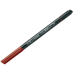Pennarello Aqua Brush Duo - punte 2/4 mm - rosso Venezia - Lyra