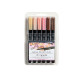 Pennarello Aqua Brush Duo - skin tones - Lyra - conf. 6 pezzi