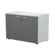 Armadio basso con ante Essence - con serratura - 90 x 46 x 85 cm - bianco/antracite