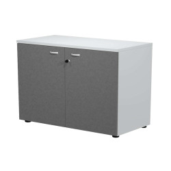 Armadio basso con ante Essence - con serratura - 90 x 46 x 85 cm - bianco/antracite
