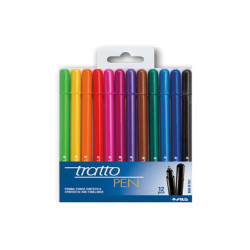 Pennarello fineliner Tratto Pen - tratto 0,5mm - colori assoriti - Tratto - busta 12 pennarelli