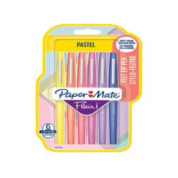 Pennarello Flair Nylon - punta feltro - 1,10mm - colori assortiti Pastel - Papermate - conf. 6 pezzi