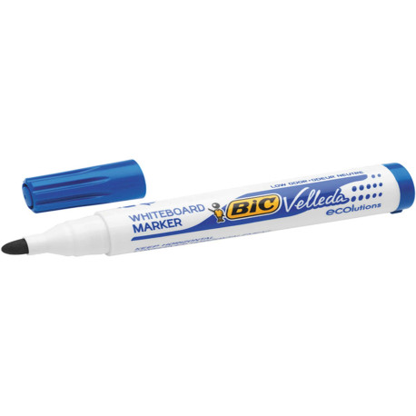 Pennarello per lavagne cancellabili Whiteboard Marker Velleda 1701 Recycled Bic - punta tonda 1,5mm - blu - Bic