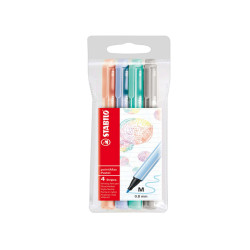 Pennarello PointMax punta feltro - punta 0,80mm - Stabilo - astuccio 4 colori: carnicino, blu, verde, grigio