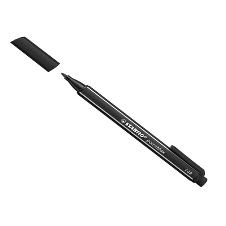 Pennarello PointMax punta feltro - punta 0,8mm - nero - Stabilo