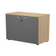 Armadio basso con ante Essence - con serratura - 90 x 46 x 85 cm - rovere/antracite