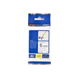 Brother - Nastro laminato flessibile - Nero / Bianco - TZEFX211 - 6mm x 8mt