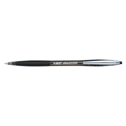 Penne a sfera a scatto Atlantis Soft - punta 1,0mm - nero  - clip in metallo - Bic - conf. 12 pezzi