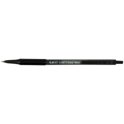 Penne a sfera a scatto Soft Feel - punta 1,0mm - nero  - Bic - conf. 12 pezzi