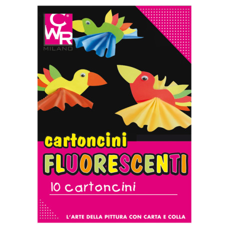 Cartelli fluo - senza scritte - 35x50 cm - 260 gr - colori assortiti - CWR - conf. 10 pezzi