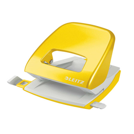 Perforatore 5008 New NeXXt WOW - passo 8 cm - max 30 fogli - 2 fori - giallo - Leitz