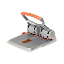 Perforatore HDC150 - max 150 fogli - 4 fori - passo 8 cm - grigio/arancio - Rapid