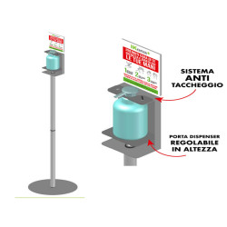 Piantana da terra - con supporto - per dispenser regolabile - 140 cm - CWR