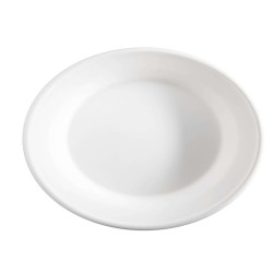 Piatto fondo monouso - rotondo - 680 ml - canna da zucchero - bianco - Signor Bio - conf. 50 pezzi