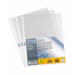 Buste forate Special PP - Linear - buccia - 22 x 30 cm - trasparente - Favorit - conf. 50 pezzi