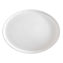Piatto piano monouso - per pizza - rotondo - diametro 32,5 cm - canna da zucchero - bianco - Signor Bio - conf. 50 pezzi