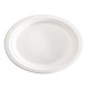 Piatto piano monouso - rotondo - diametro 18 cm - canna da zucchero - bianco - Signor Bio - conf. 50 pezzi