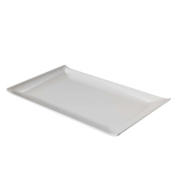 Piatto rettangolare - 23 x 14 x 2,6 cm - melamina - bianco - Leone