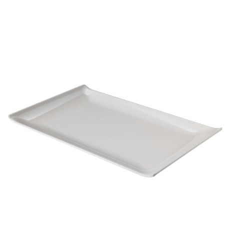 Piatto rettangolare - 23 x 14 x 2,6 cm - melamina - bianco - Leone