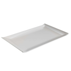 Piatto rettangolare - 28,6 x 18 x 2,8 cm - melamina - bianco - Leone