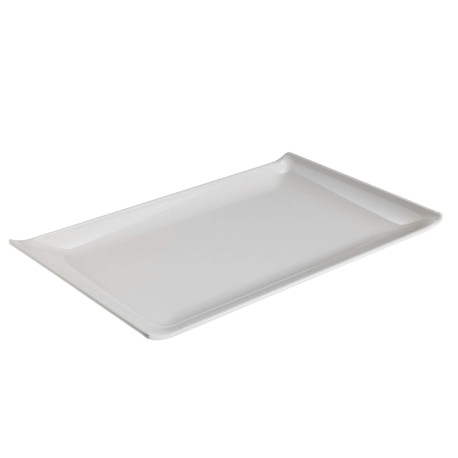 Piatto rettangolare - 28,6 x 18 x 2,8 cm - melamina - bianco - Leone