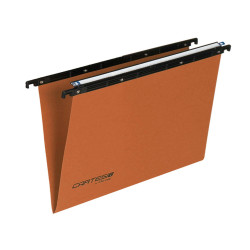 Cartella sospesa Cartesio - cassetto - interasse 39 cm - fondo V - 37 x 25 cm - arancio - Bertesi